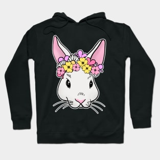 Rabbit with flower head happy easter 2021 Hoodie